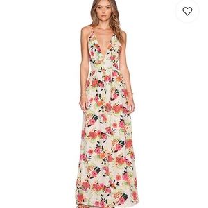 Yumi Kim 100% Silk Maxi Dress in Peony Bloom XS